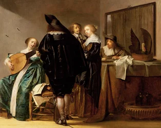 Una compagnia elegante in un interno